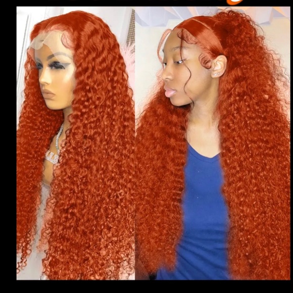 Ginger orange Deep wave wig